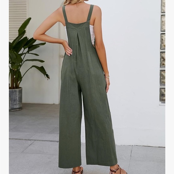 NWT Flygo 100% Cotton Bib Overalls Loose Fit Wide Leg Jumpsuits Romper XXL - Picture 8 of 9